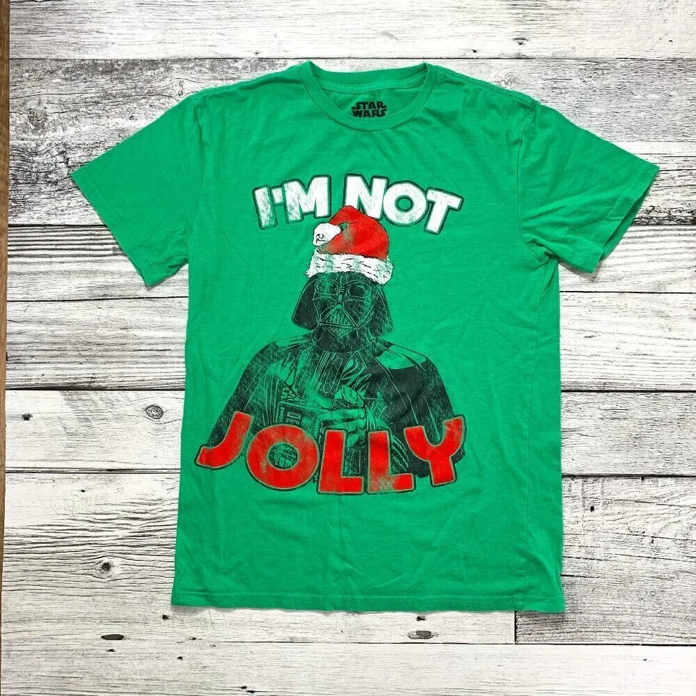 I'm Not Jolly Darth Vader Green Christmas T-Shirt Tee - Picture 1 of 6
